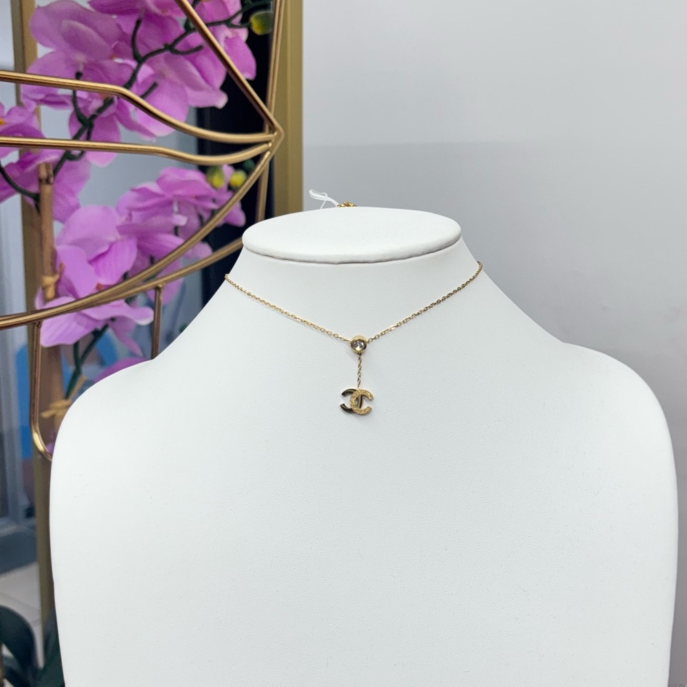 CC Stainless Steel Gold Pendant Necklace - Picture 3 of 3